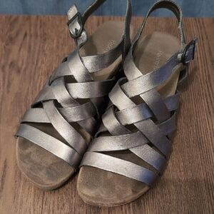 Women's Silver Strappy Sandals